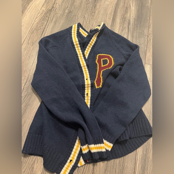 Tops - 💛🦢5 FOR $10!!! 🦢💛 Navy Blue  Cardigan with Yellow Accents